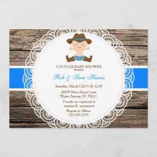 Rustic Country Vintage Camo Baby Shower Invite