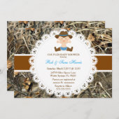 Rustic Country Vintage Camo Baby Shower Invite (Front/Back)