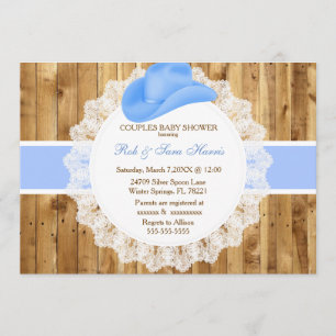 Rustic Country Vintage Camo Baby Shower Invite