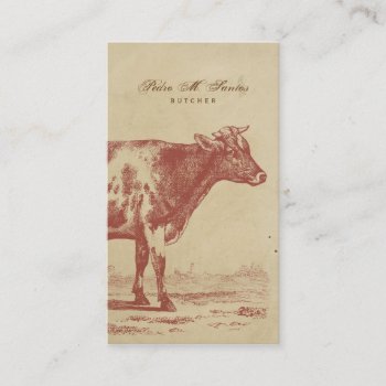 Rustic Country Vintage Milk Cow Simple Cool Animal Business Card by red_dress at Zazzle