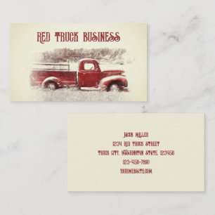 Rustic Country Vintage Red Sepia Farm Truck Business Card