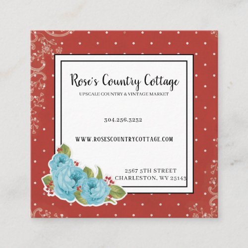 Rustic Country Vintage Roses Business Card