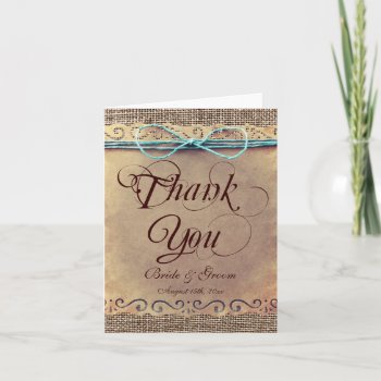 Rustic Country Vintage Wedding Thank You Cards by RusticCountryWedding at Zazzle