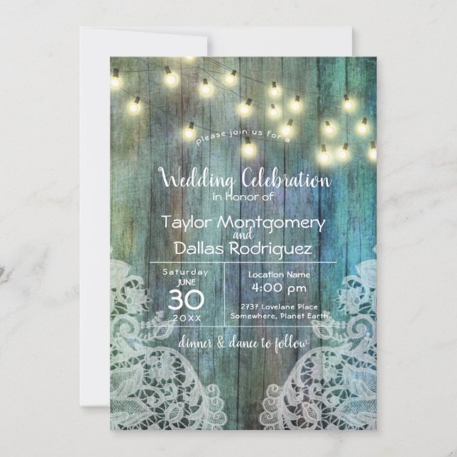 Rustic Country | Vintage Wood | Brown Invitation (Front)