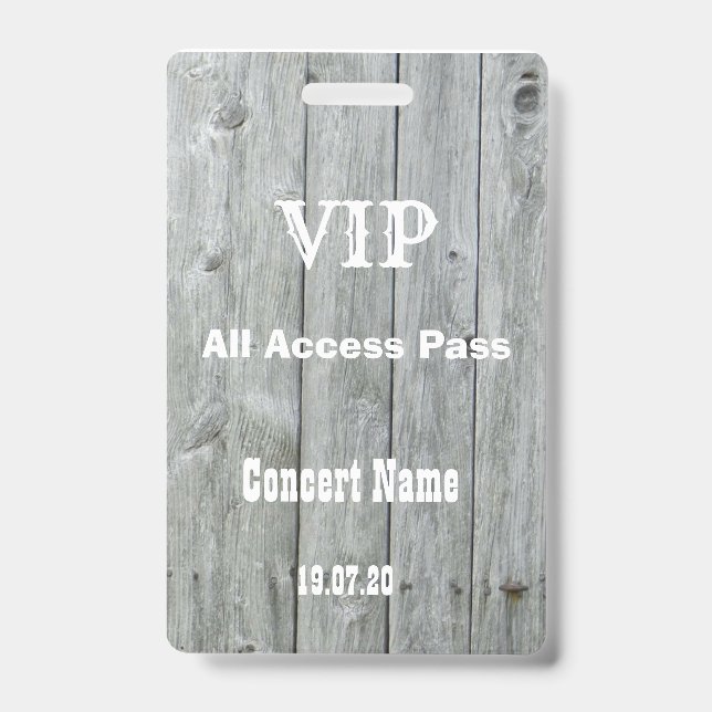 Rustic Country VIP All Access Pass Concert Badge (Front)