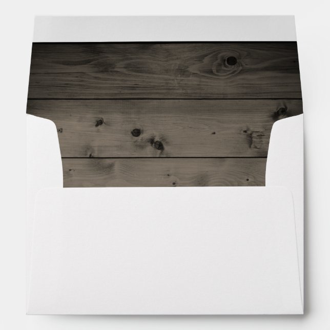 Rustic Country Wedding Barn Wood 5X7 Envelope (Back (Bottom))