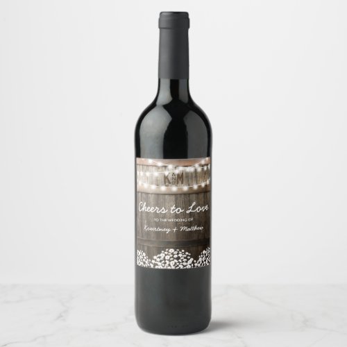 Rustic Country Wedding Cheers to Love Wine Label