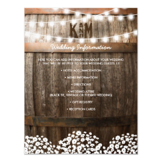 Rustic Country Wedding Details | String of Lights Card