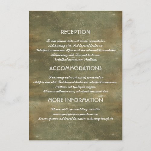 Rustic Country Wedding Information Enclosure Card - Wedding information card