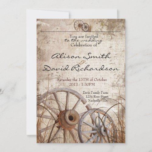 Rustic country wedding invitation