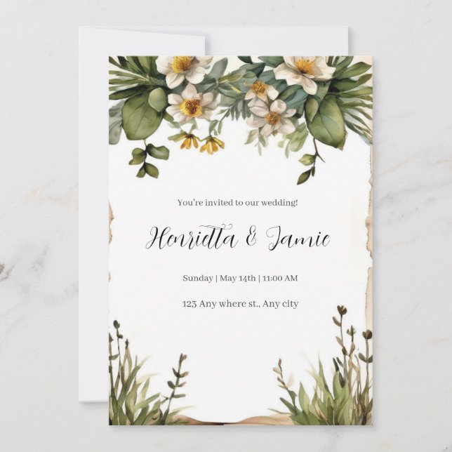 Rustic Country Wedding Invitation (Front)