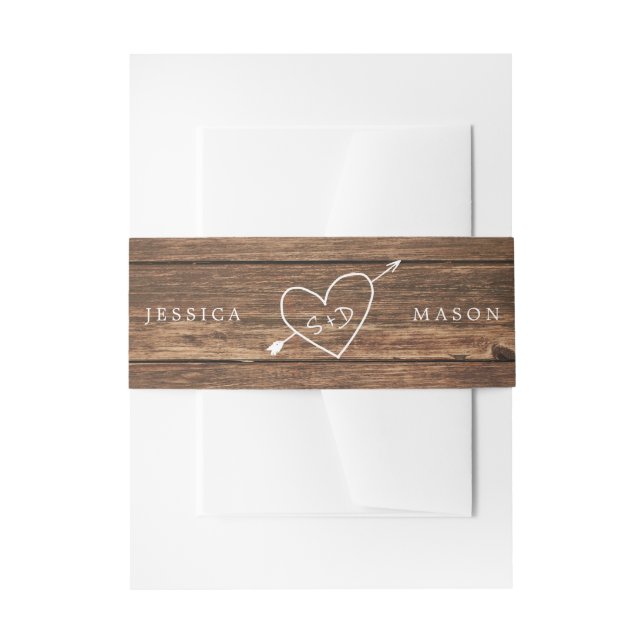 Rustic Country Wedding Invitation Belly Band (Front Example)