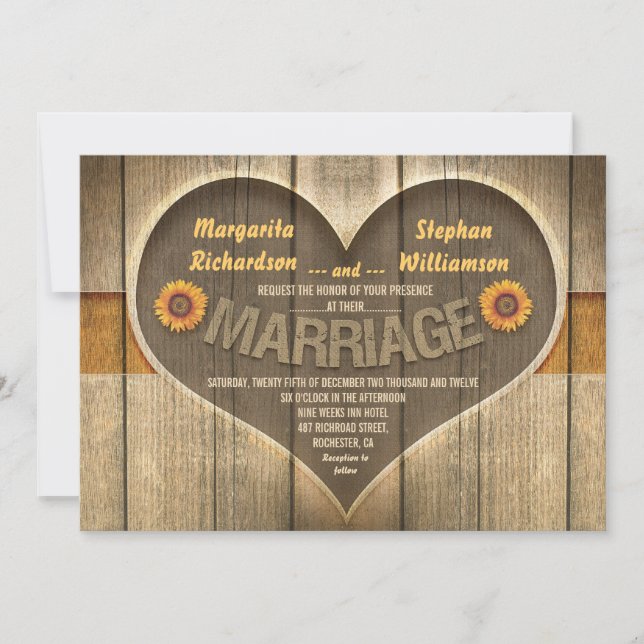 rustic country wedding invitations (Front)