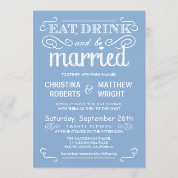 Rustic Country Wedding Invitations - Pastel Blue by weddingtrendy at Zazzle