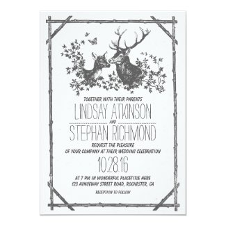 Country Deer Wedding Invitations