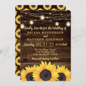 Rustic Country Wedding Mason Jar Lights Invitation (Front/Back)
