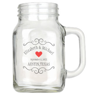 Rustic Country Wedding - Personalized Guest Favor Mason Jar