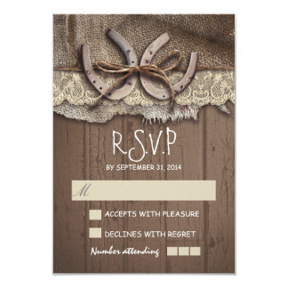 Rustic country wedding RSVP cards