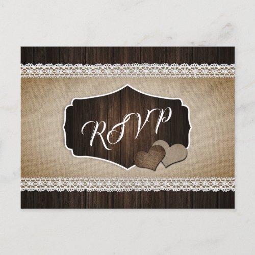 Rustic Country Wedding RSVP Postcard Song Choice