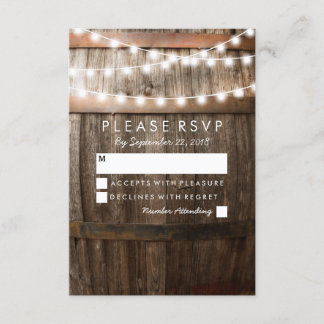 Rustic Country Wedding RSVP | String of Lights