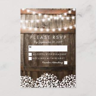 Rustic Country Wedding RSVP | String of Lights