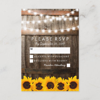 Rustic Country Wedding RSVP | Sunflower Lights