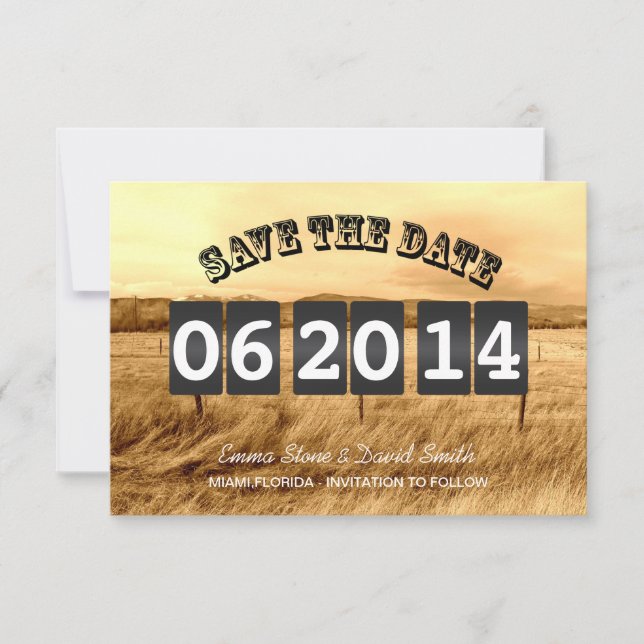 Rustic Country Wedding Save the Date Announcements (Front)