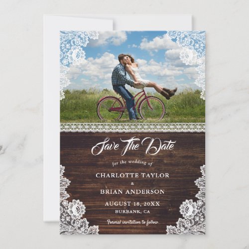 Rustic Country Wedding Save The Date Photo Cards