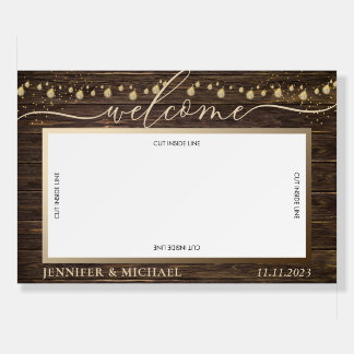 Rustic Country Wedding Selfie Frame Foam Board