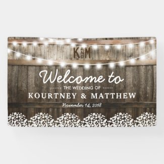RUSTIC COUNTRY WEDDING | STRING OF LIGHTS BANNER