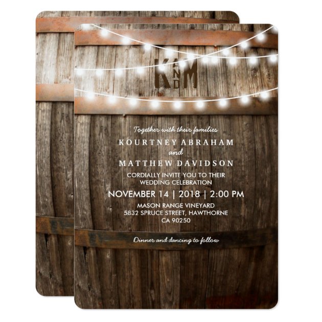 RUSTIC COUNTRY WEDDING | STRING OF LIGHTS CARD