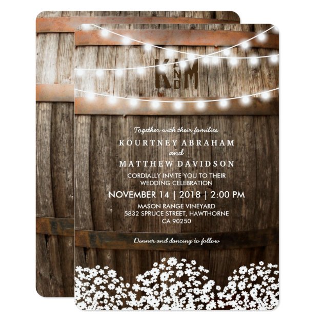 RUSTIC COUNTRY WEDDING | STRING OF LIGHTS CARD
