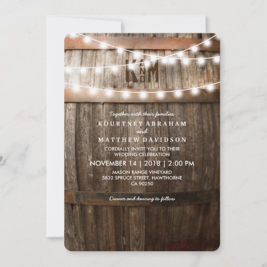 Rustic Country Wedding | String of Lights Invitation