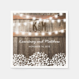 RUSTIC COUNTRY WEDDING | STRING OF LIGHTS NAPKIN