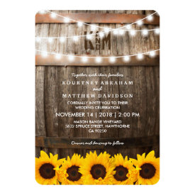 Rustic Country Wedding | Sunflower String Lights Card