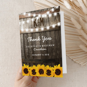 Rustic Country Wedding   Sunflower Thank You