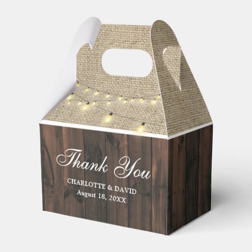 Rustic Country Wedding Thank You Favor Boxes