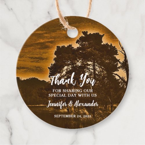 Rustic country wedding Thank you Favor Tags