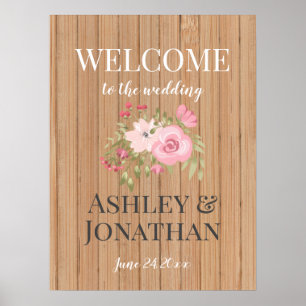Rustic Country Wedding Welcome Poster