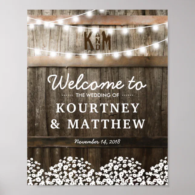 Rustic Country Wedding Welcome Sign | Zazzle