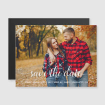 Rustic Country Wedding White Save the Date Photo
