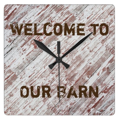Rustic, Country, Welcome To Our Barn Clock