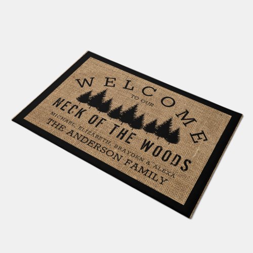 Rustic Country Welcome to our Neck of the Woods Do Doormat