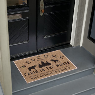 Rustic Country Welcome to our Neck of the Woods Doormat