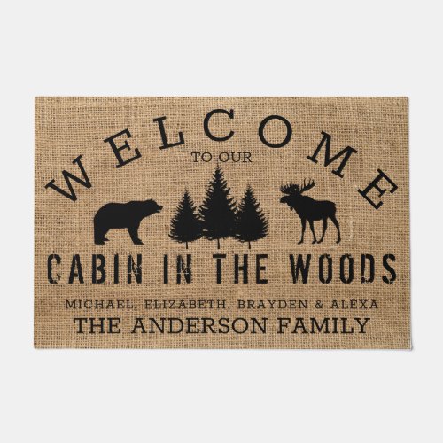 Rustic Country Welcome to our Neck of the Woods Doormat