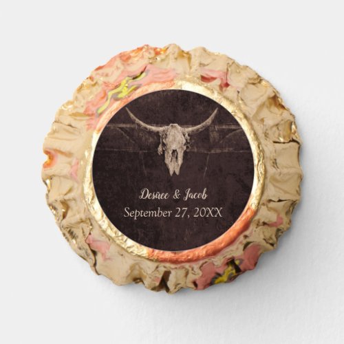 Rustic Country Western Bull Skull Texture Wedding Reeses Peanut Butter Cups