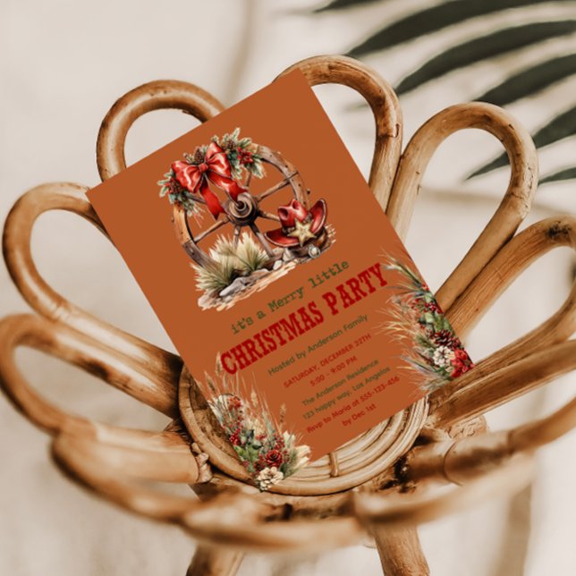 Rustic Country Western Christmas Party Invitation (Creator Uploaded)