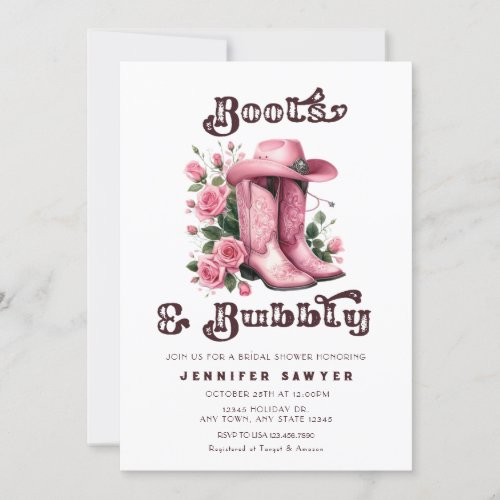 Rustic Country Western Cowboy Bridal Shower Invitation