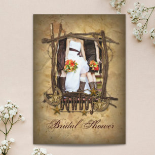 Rustic Country Western Cowgirl Bridal Shower Invitation