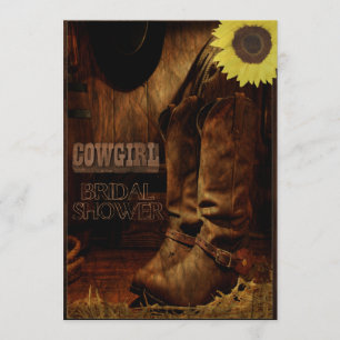 Rustic Country Western Cowgirl Bridal Shower Invitation